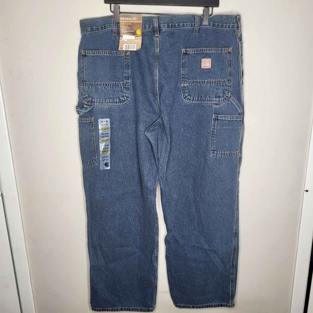 Carhartt NWT Work Fit Men's Blue Denim Carpenter Jeans Size 42x30 - Picture 4 of 8